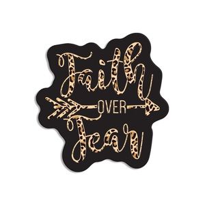 Faith over Fear cheetah/leopard Magnet. 3.5” wife